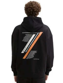 Relaxed Fit Hoodie Sweatshirt mit Rückenprint black