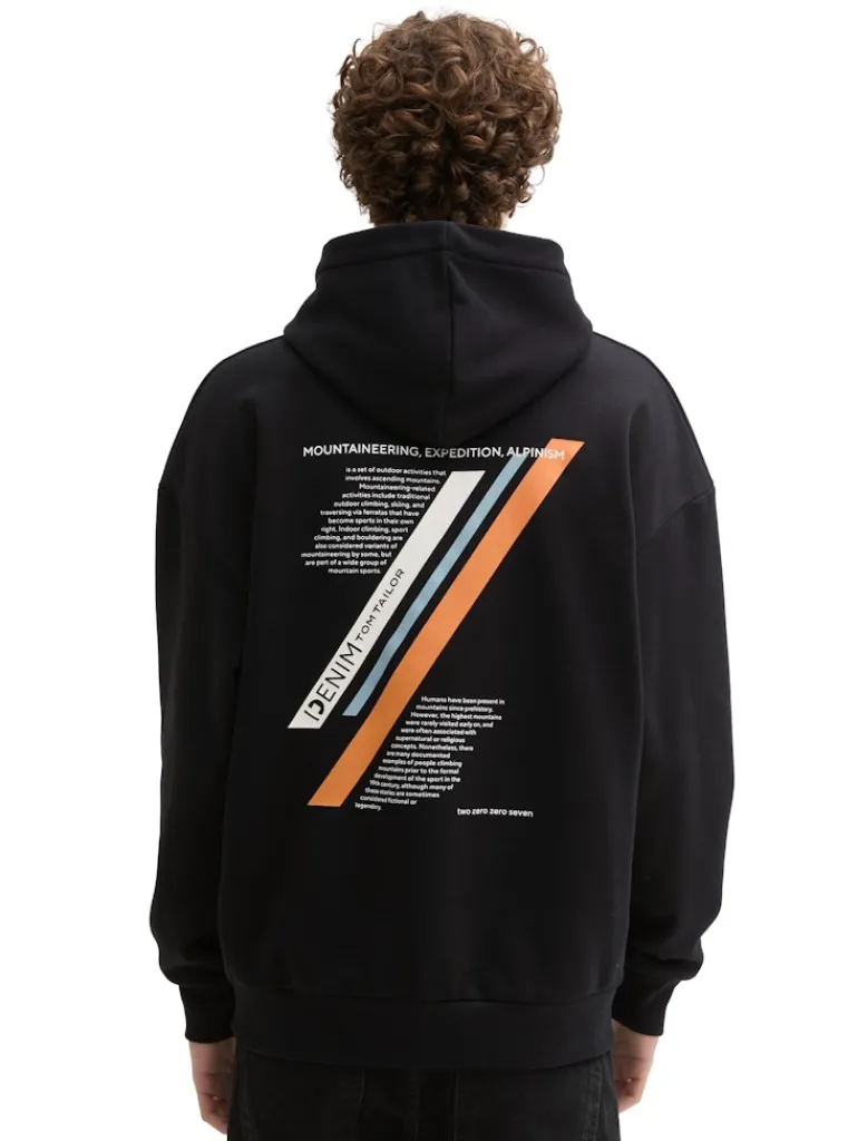 Relaxed Fit Hoodie Sweatshirt mit Rückenprint black