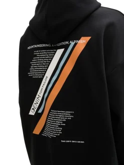 Relaxed Fit Hoodie Sweatshirt mit Rückenprint black