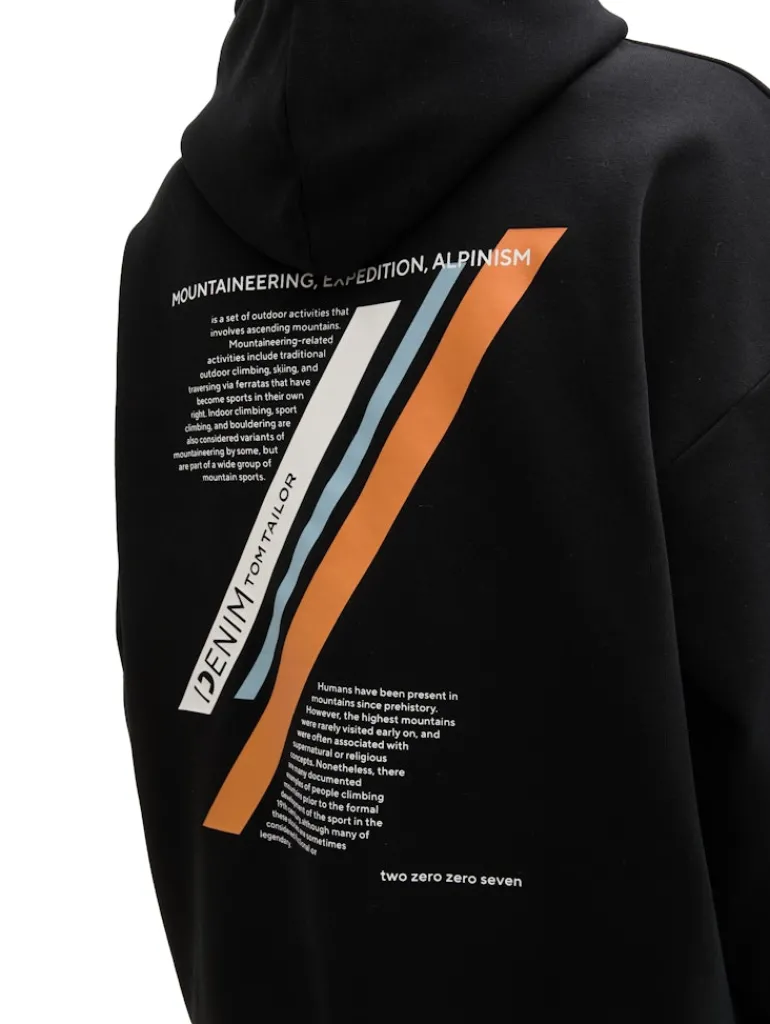 Relaxed Fit Hoodie Sweatshirt mit Rückenprint black