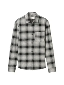 Relaxed Fit Overshirt Hemd mit Karo-Muster black white check