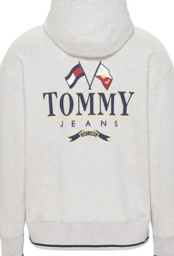 RELAXED FIT SKATER-HOODIE MIT LOGO silver grey