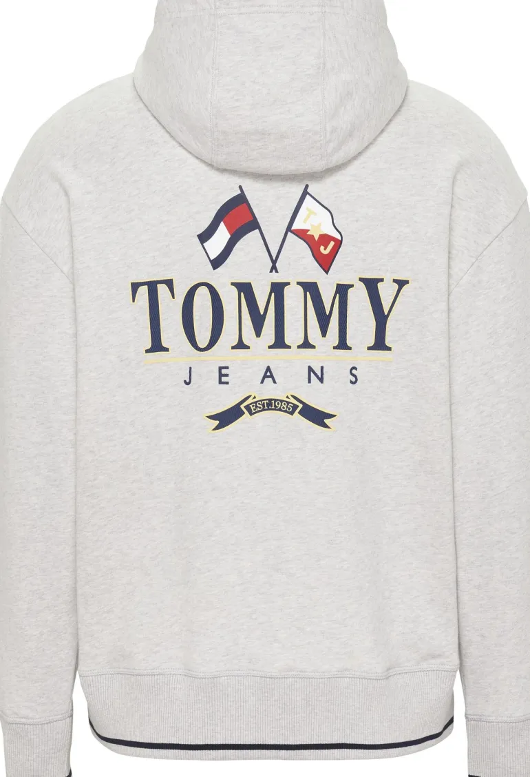 RELAXED FIT SKATER-HOODIE MIT LOGO silver grey