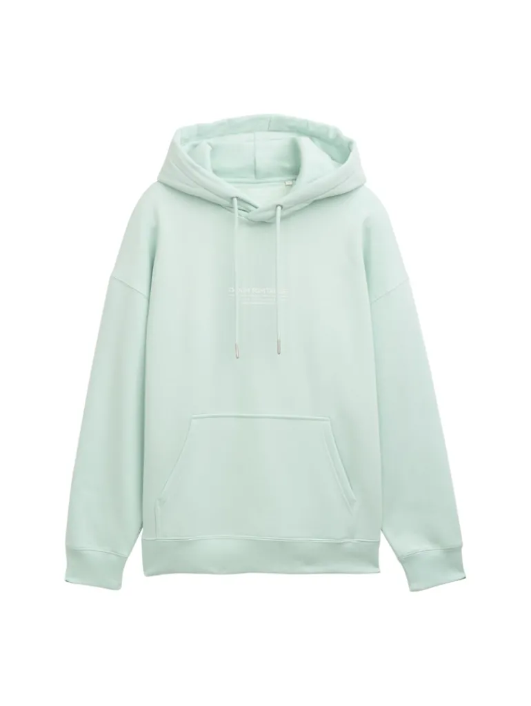 Relaxed Hoodie Sweatshirt mit Logo-Print sea foam