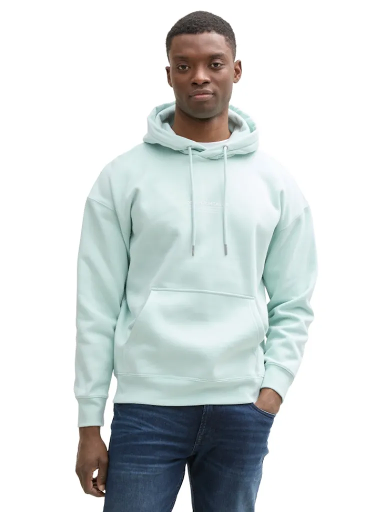 Relaxed Hoodie Sweatshirt mit Logo-Print sea foam