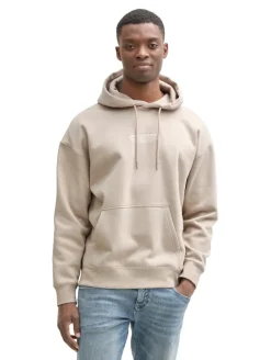 Relaxed Hoodie Sweatshirt mit Logo-Print light dove grey