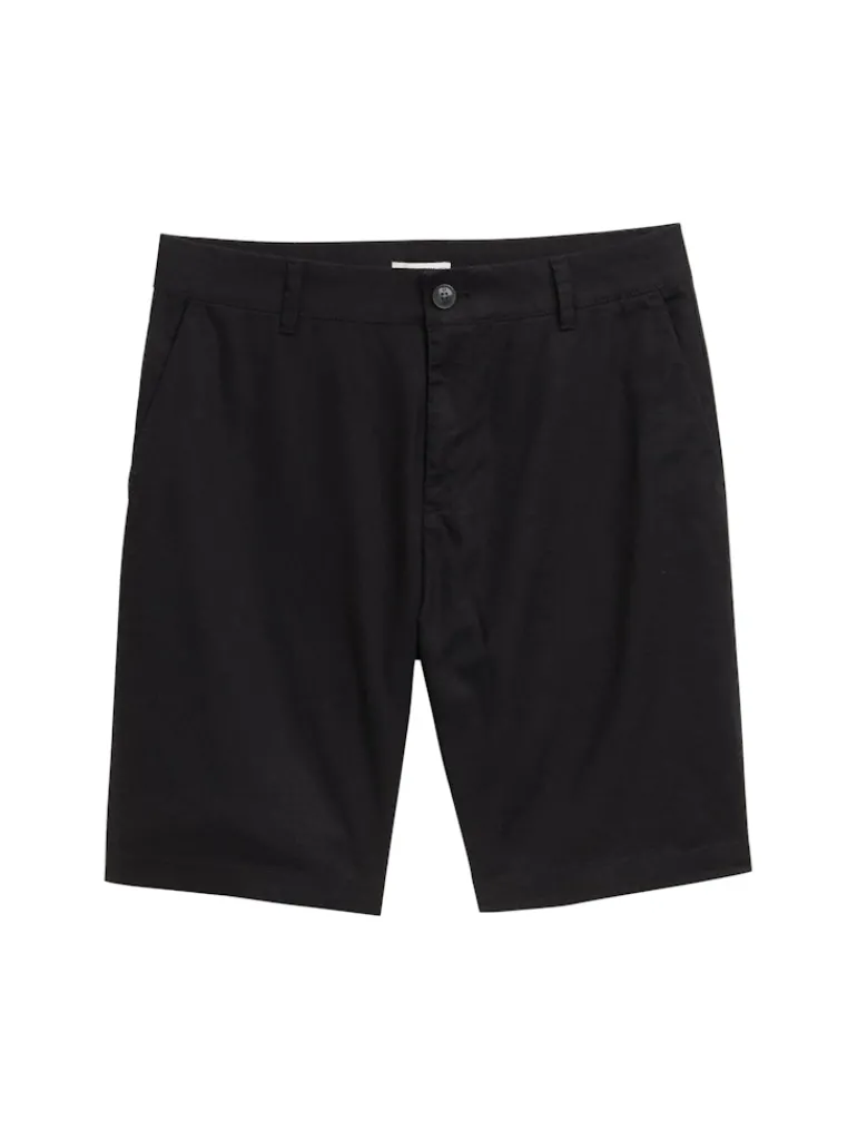 Relaxed Shorts mit Leinenanteil black