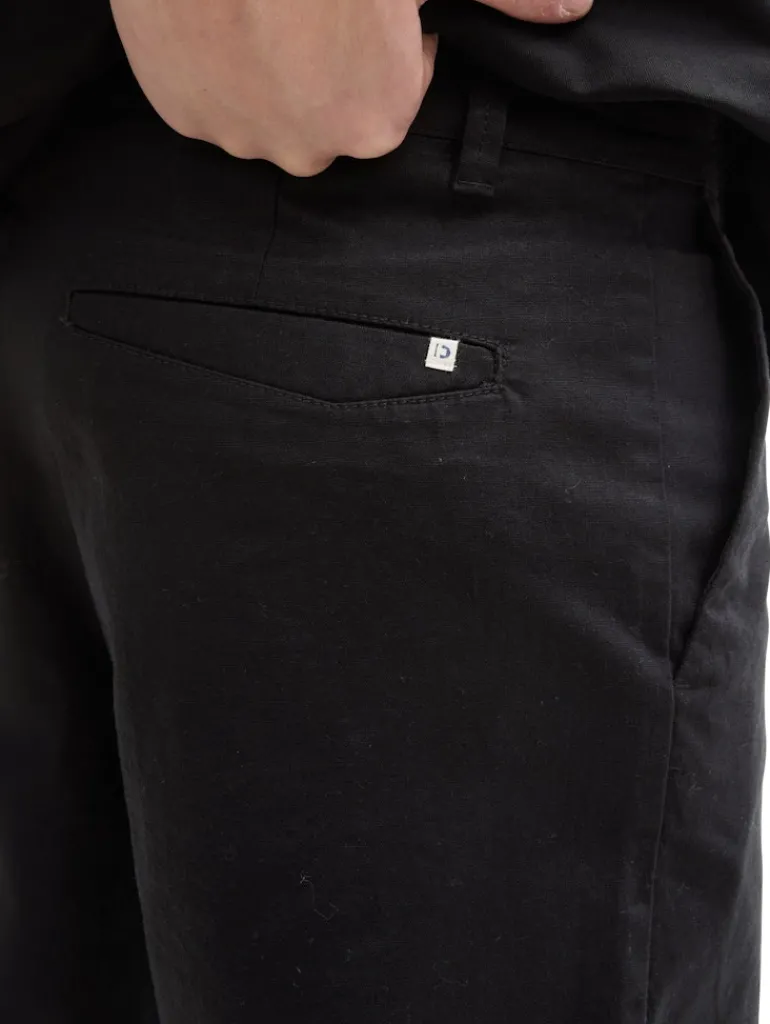 Relaxed Shorts mit Leinenanteil black