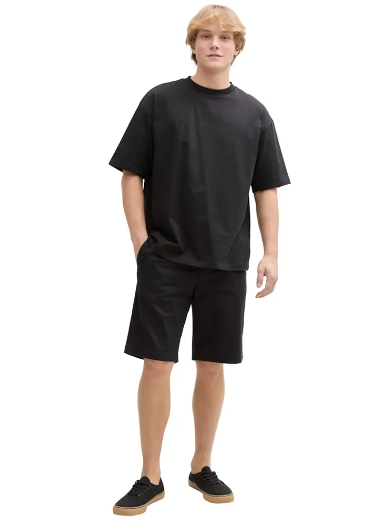 Relaxed Shorts mit Leinenanteil black