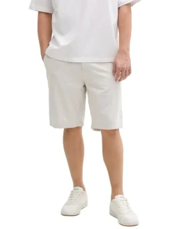 Relaxed Shorts mit Leinenanteil beige abbey stone chambray