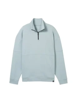 Relaxed Troyer Sweatshirt light grey mint