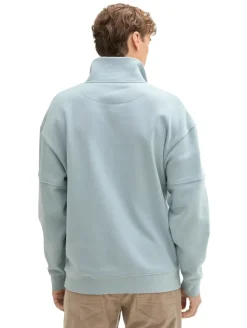 Relaxed Troyer Sweatshirt light grey mint