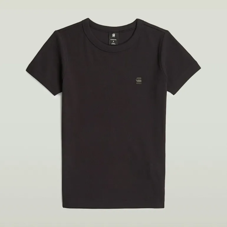 Rib cap sleeve wmn dk black