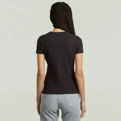 Rib cap sleeve wmn dk black