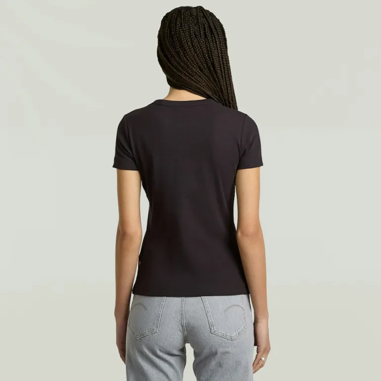 Rib cap sleeve wmn dk black