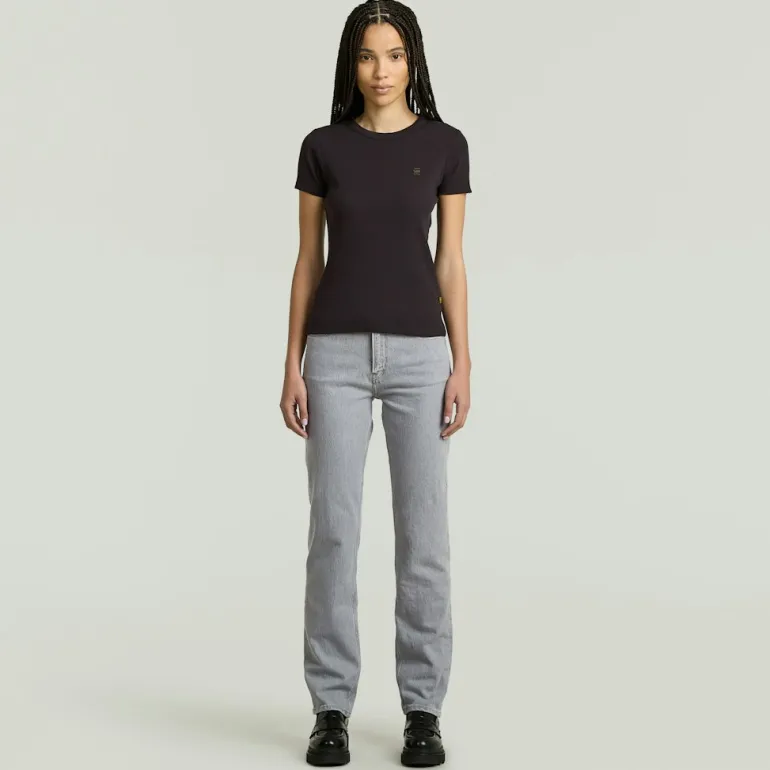 Rib cap sleeve wmn dk black