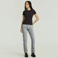 Rib cap sleeve wmn dk black