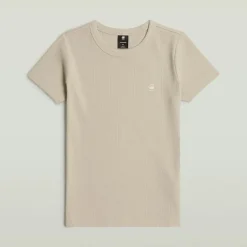 Rib cap sleeve wmn dk brick