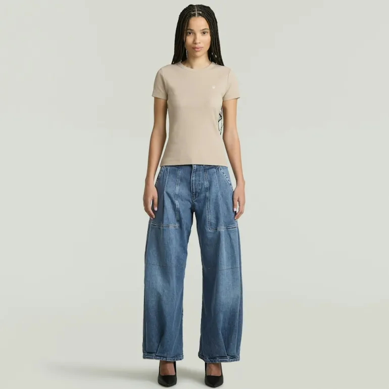 Rib cap sleeve wmn dk brick