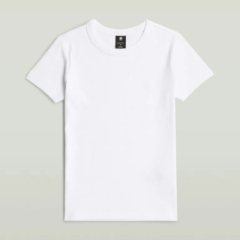 Rib cap sleeve wmn white