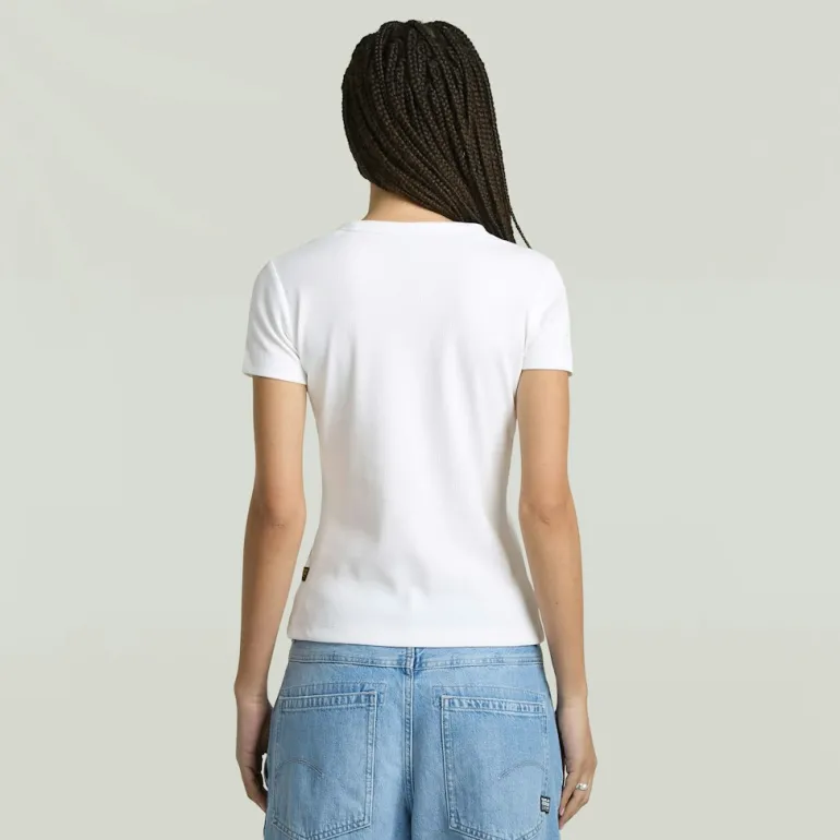 Rib cap sleeve wmn white