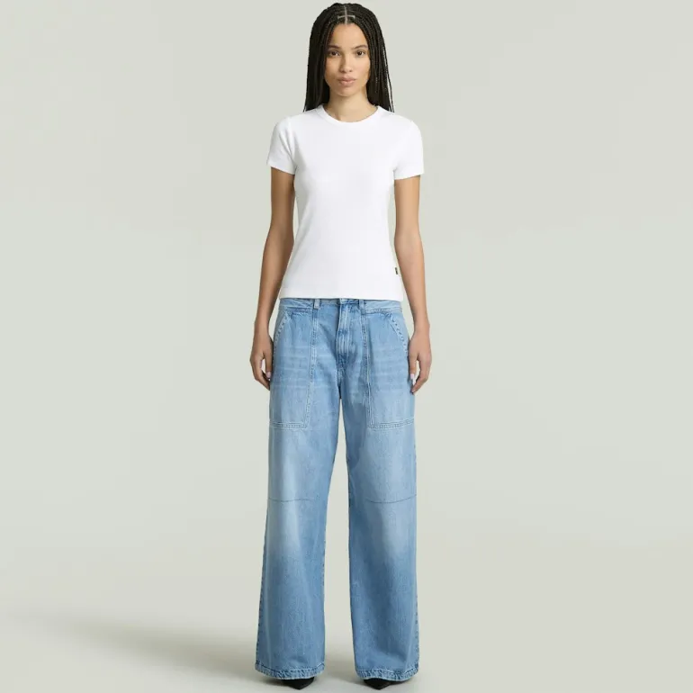 Rib cap sleeve wmn white