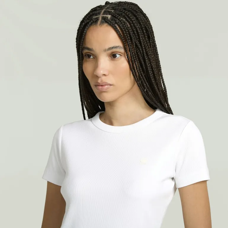 Rib cap sleeve wmn white