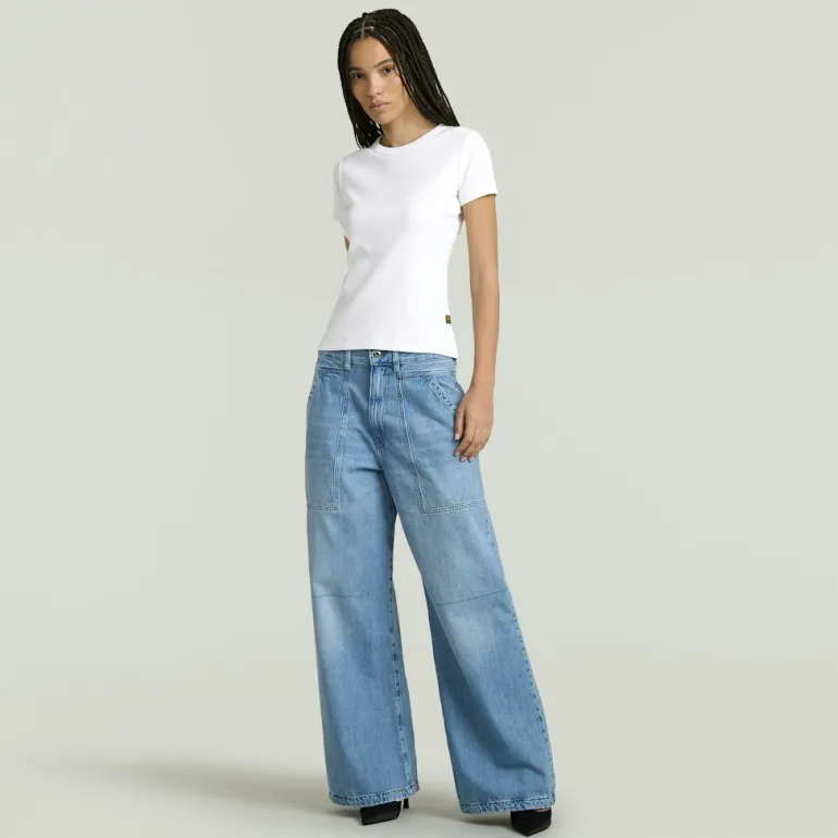 Rib cap sleeve wmn white