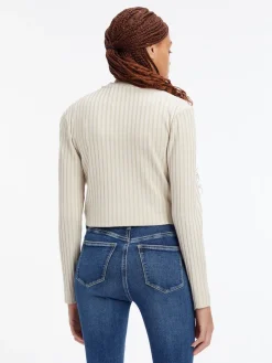 RIB ZIP-THROUGH CARDIGAN classic beige