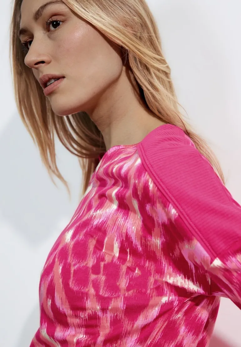 Ripp Schulter Shirt pink sorbet