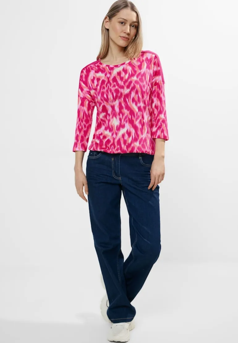 Ripp Schulter Shirt pink sorbet