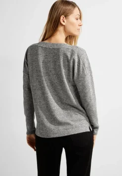 Rippshirt in Melange black melange