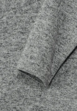 Rippshirt in Melange black melange