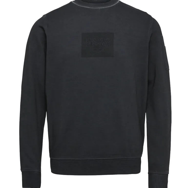 R-neck cold-dye terry black