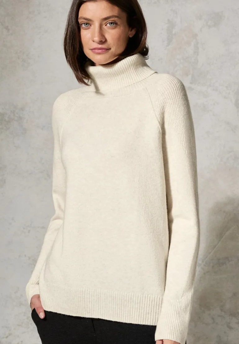 Rollkragenpullover birch white melange