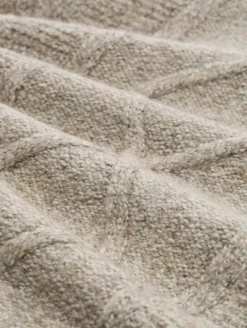 Rollkragenpullover brown offwhite structure