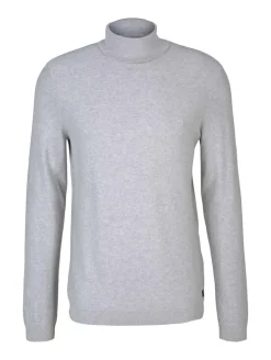 Rollkragenpullover light stone grey melange