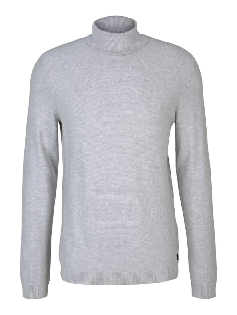 Rollkragenpullover light stone grey melange