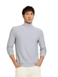 Rollkragenpullover light stone grey melange
