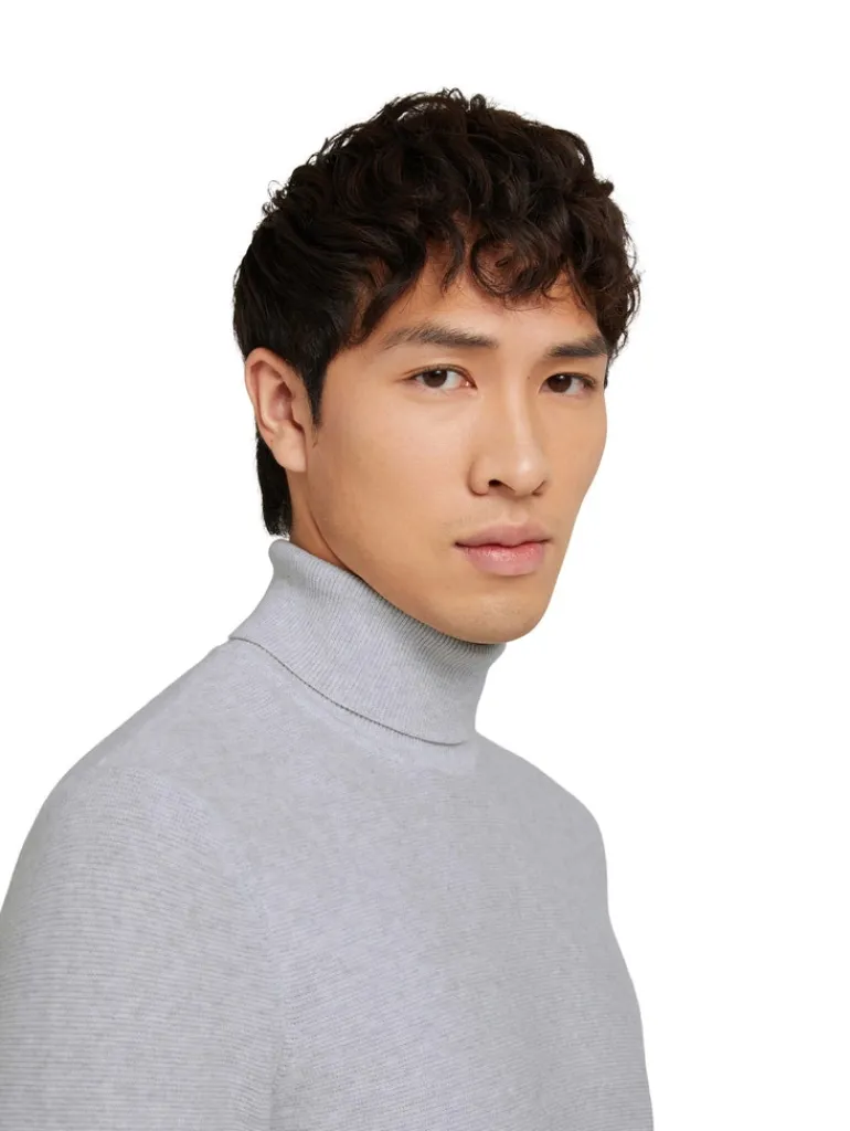 Rollkragenpullover light stone grey melange