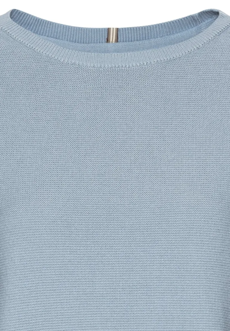 Rundhals Sweatshirt aus reiner Baumwolle soft blue