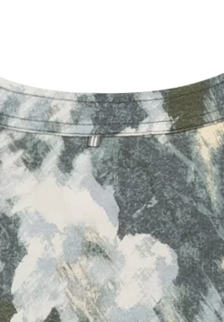 Schlupfbluse mit Stehkragen aop smoked khaki