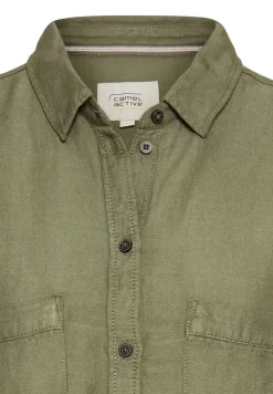 Schlupfkleid mit Hemdkragen olive