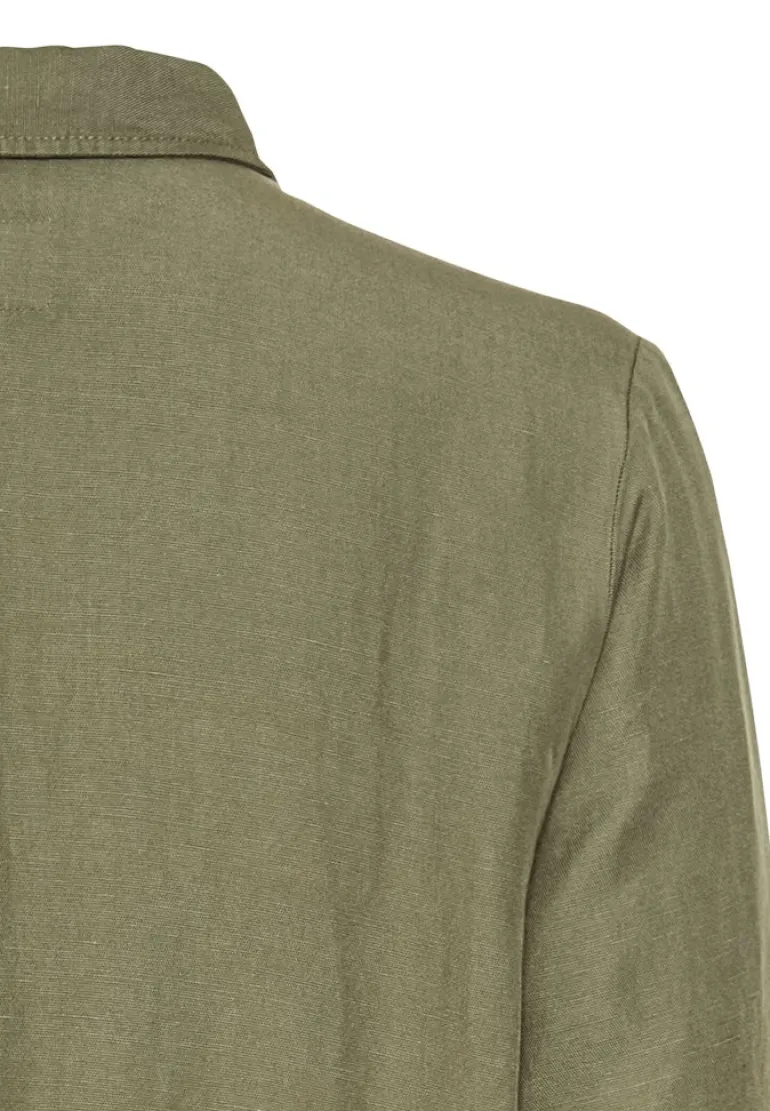 Schlupfkleid mit Hemdkragen olive