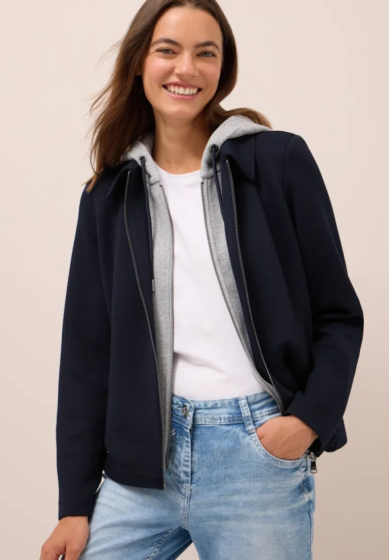 Scuba Jacke mit Sweat-Inlay urban dark blue