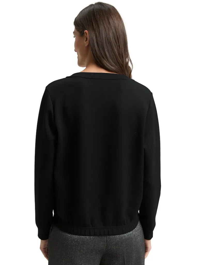 Scuba Sweatshirt mit Strasssteinen deep black