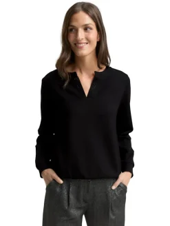 Scuba Sweatshirt mit Strasssteinen deep black