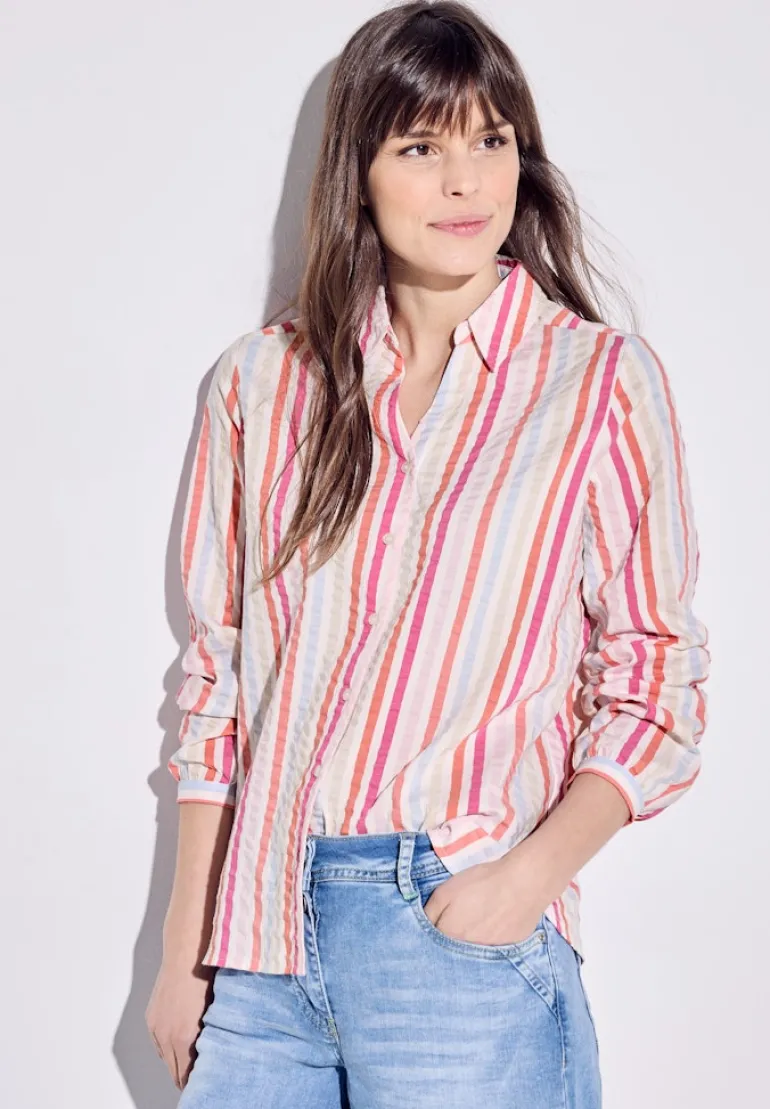 Seersucker Bluse pink sorbet