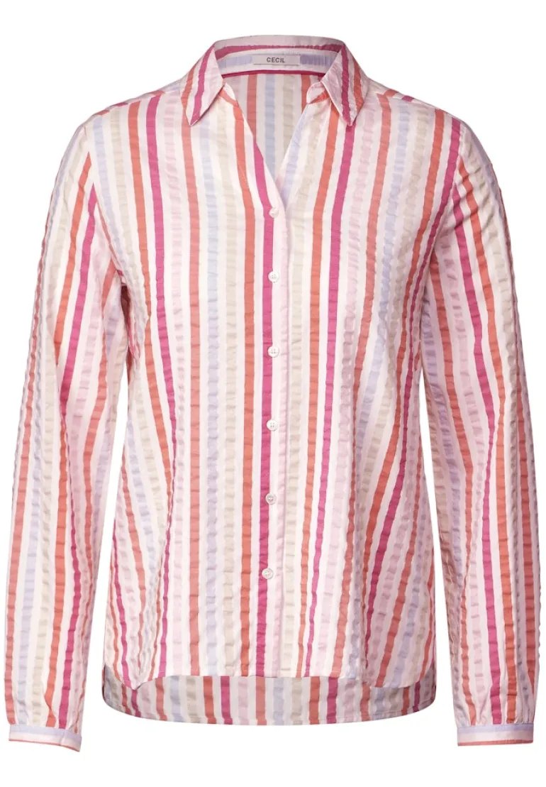 Seersucker Bluse pink sorbet