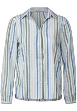 Seersucker Bluse strong khaki